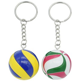 Moydolo 2 Piece Volleyball Key Fob Novelty Sport Ball Keyring for Boys Girls Men Women