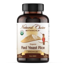 Natural Choice Botanicals Certified Organic Red Yeast Rice Supplement - 120 Capsules, 2 Month Supply