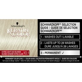 Schwarzkopf Keratin Color Permanent Hair Color Cream, 10.1 Extra Light Ash Blonde, 1 Pack/60ml