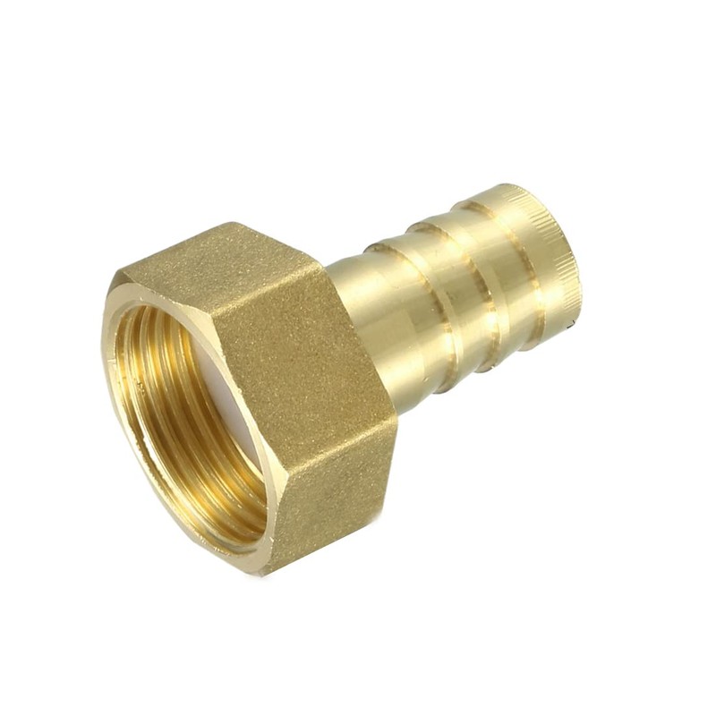 sourcing map Brass Barb Hose Fitting Connector Adapter 16mm Barbed