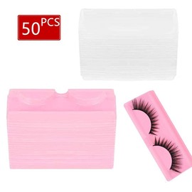 50Pcs False Eyelash Storage Box Empty Storage Box Case Unit Container Empty False Eyelashes Case Plastic Eyelash Box Container Holder for False Eyelash Care Storage Cosmetic Tools