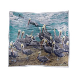 Northwest Art Mall Devils Punch Bowl, Newport Oregon Ultra Fleece Bed Sofa Travel Cozy Blanket from Photograph by Steve Terrill 50" x 60".