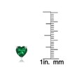 Sterling Silver Created Emerald 6mm Heart Stud Earrings