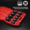CASOMAN 1-Inch Drive Spindle Axle Nut Impact Socket Set, Shallow,