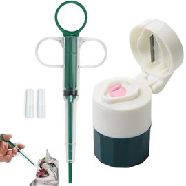 Paifeancodill Pet Piller Gun, Pets Pill Shooter & Pill Crusher and Cutter, Dog Pill Shooter, Tablet Soft Tip Syringe, Tablet Feeder Pet Pill Plunger Popper, Pet Medical Feeding Dispenser Tool (Green)