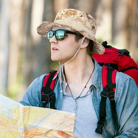 WTACTFUL Bucket Hats for Men - Fishing Hat, Sun Protection Camouflage Lightweight & Perfect for Hunting Hiking Outdoor Activities! Desert ACU