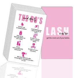 Lash Instructions Cards, Lash Care Card, 50 Pack, 2 Sided Printing 3.5 x 2 inches Business Card Size