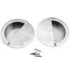 2pcs Stainless Steel Sliding Door Pull Handle Flush Recessed Circular