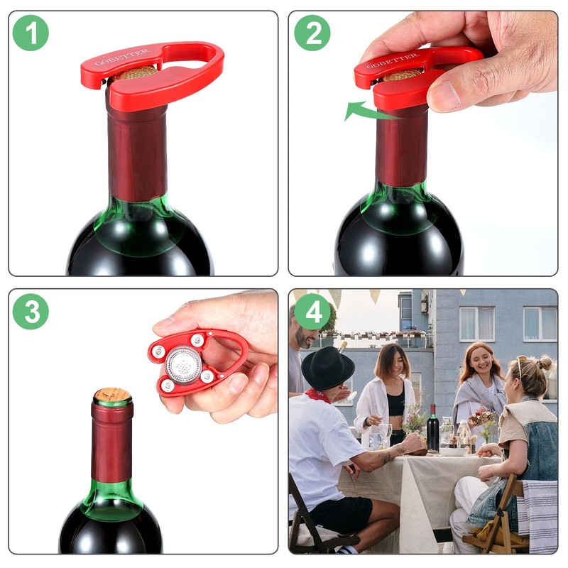 GOBETTER 2 Pcs Wine Foil Cutter Magnetic Design, 4 Stainless