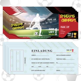 Wentsent 12 x Entrance Tickets Football Invitation Cards Children's Birthday Party Invitations for Boys Girls Teenagers School Party Invitations