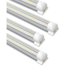 SUSLUM 4-Pack T8 LED Shop Light 4FT, 42W 6300 Lumen 6000K Cool White, 4 Years Warranty, Linkable and Plug and Play Lights for Garage Ceiling Workshop Commercial Lighting