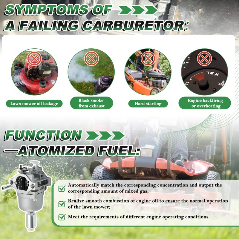 Carburetor Fit for Craftsman 500CC T110 17.5HP 42-in Riding Mower