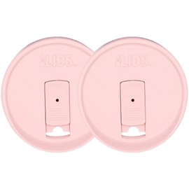 iLids Mason Jar Drink Lid, Wide Mouth, Pale Pink, 2-Pack