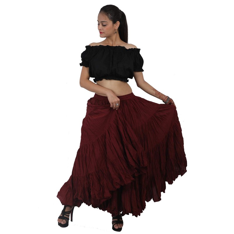 Wevez - Falda de algodón de color liso para mujer,