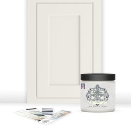 ALL-IN-ONE Paint, Durable cabinet and furniture paint. Built in primer and top coat, no sanding needed. Includes our 30 featured color card - Linen (off-white), 8oz Sample