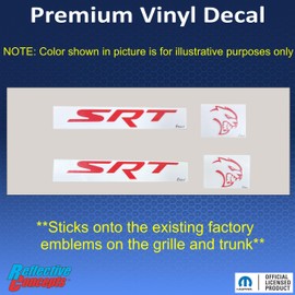 Reflective Concepts - SRT Badge Overlay Decal Stickers - Grille and Trunk - 2018-2023 Challenger SRT Hellcat - (Color: Carbon Fiber)