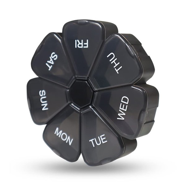Monthbox Weekly 7 Day Large Pill Organizer, Travel Pill Box,