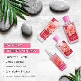 Kit de baño y cuerpo de flor de cerezo japonés, tamaño de viaje de 3 onzas, juego de spa ideal para el cuidado de la piel, incluye loción corporal,