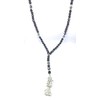 Chavarrieta Black Santa Muerte necklace rosary style.