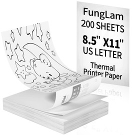 Thermal Printer Paper 8.5” x 11”, US Letter Thermal Papers, Continuous Thermal Printer Paper, Multipurpose Thermal Paper for Portable Thermal Printers,JADENS/Itari M08F Printers,200 Sheet.