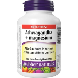 Webber Naturals Ashwagandha + Magnesium – Stress Relief & Cortisol Support, 120 Capsules