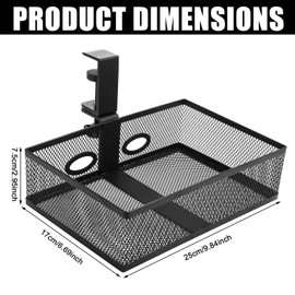 GBKDQQ Under Desk Drawer, 360° Organiser Drawers Desk Organiser with 2 Cable Holes, No Drilling, Suitable for Home Office School, Black