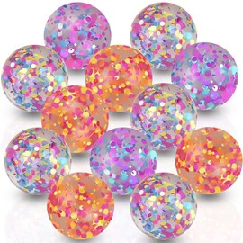 ArtCreativity Sparkle Spot High Bounce Balls, Set of 12, Bouncing Balls for Kids with Confetti Inside, Outdoor Toys for Encouraging Active Play, Party Favors and Pinata Stuffers for Boys and Girls