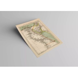 Old Map ANCIENT EGYPT 1882 Vintage Wall Decor Poster 15x22" German Print