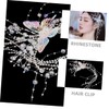 Beavorty 2pcs Elegant Butterfly Hair Clip Rhinestone Tassel Barrette Bridal