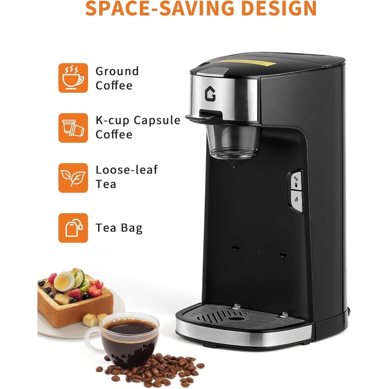 Single Serve Coffee Maker, Kcup Coffee Machine,Fast Brew, 8-12 Oz