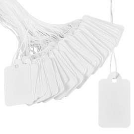 White Price Tags 100 Pieces White Marking Writable Tags, with String, Marking Strung Price Tag, White Paper Tag Jewelry (23x13mm)
