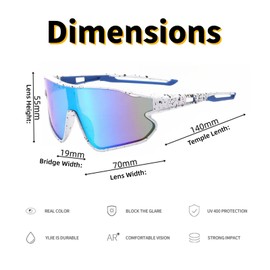 swanoble UV400 Youth Sports Sunglasses for Baseball,Light frame Sunglasses for Boys Girls Cycling,Teen Tennis Shades SK0015 (White Black frame/Blue lens)