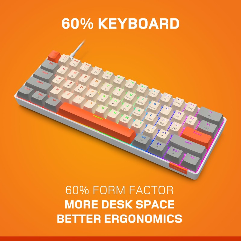BASEKAMP EVO Compact 61 Mechanical Gaming Keyboard - Rainbow Lighting
