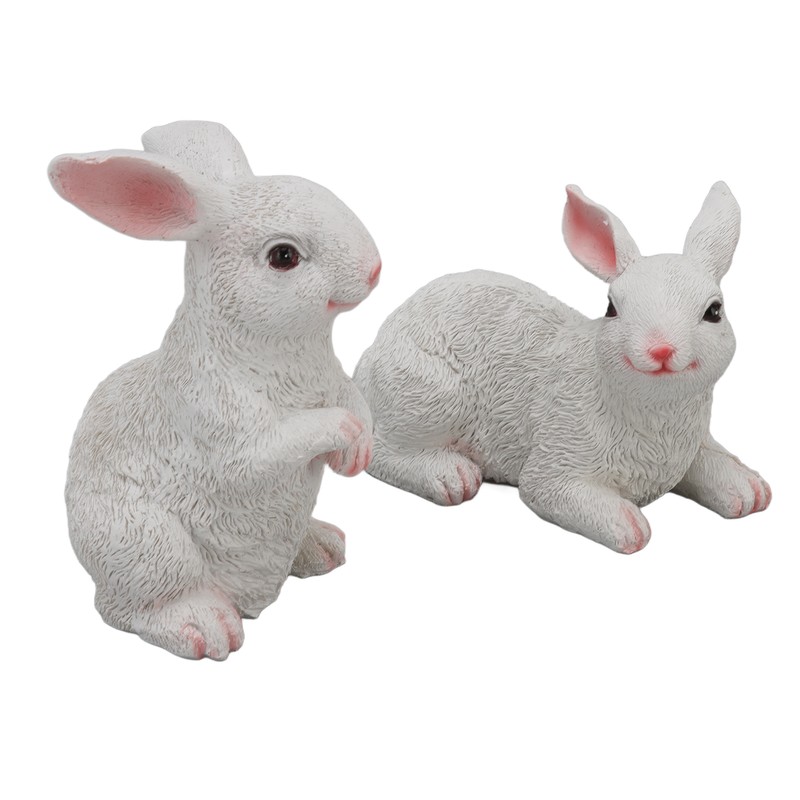 1 Pair Bunny Rabbit Ornaments Decorations Resin Art Craft Animal