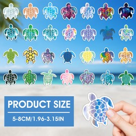 cobee 100 Pcs Sea Turtle Stickers, Colorful Ocean Stickers Summer Waterproof Stickers Ocean Turtle Decals for Refrigerator, Water Bottles, Laptop, Luggage, Skateboard, Guitar Decorations