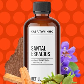 Aromatizante para Hogar y Oficina 500ml Refill | Tipo Santal 33 para Espacios | Con Molécula Eliminadora de Olores | Sala - Recámara - Telas - Auto | CASA TAVINHO