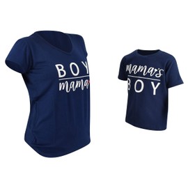 Unique Baby Mamas niño Mommy and Me - Camisas a juego para el día de la madre, Azul / Labor de retazos, 4 años