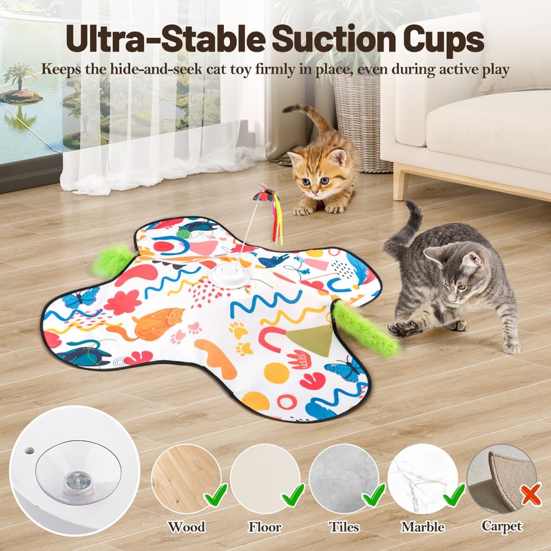 Pitycbo Interactive Cat Toys, Automatic Hide and Seek Cat Toys