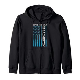 Funny Badminton Joke Game with US Flag I Got the Bad Into Badminton Hooded Jacket, black