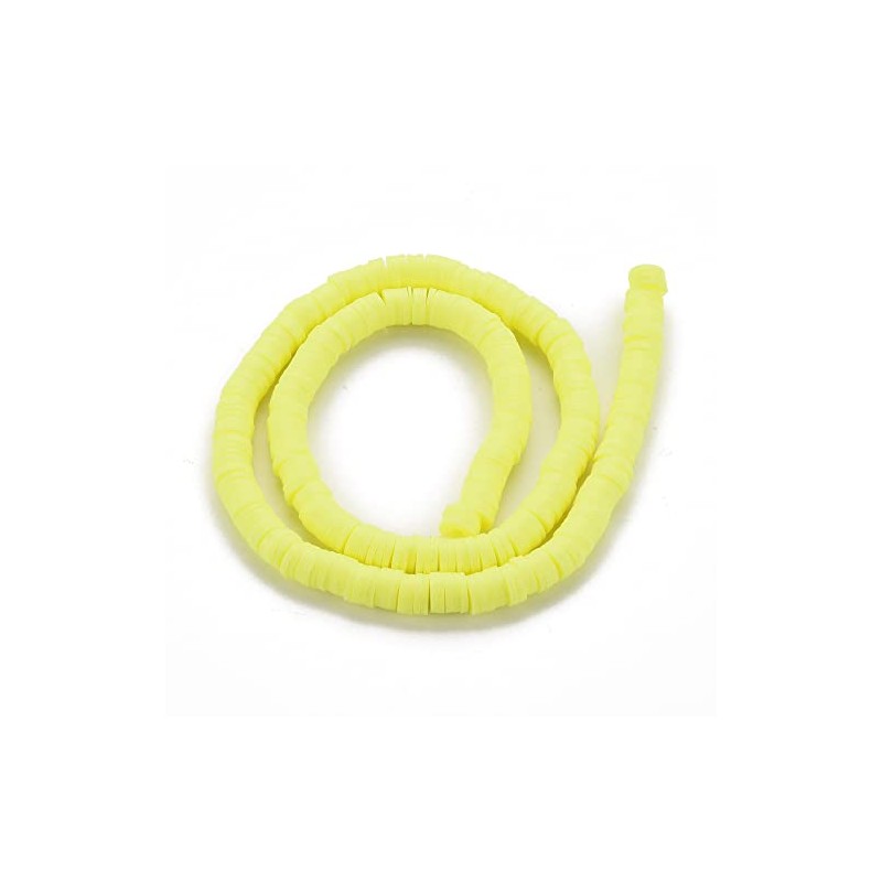 Handmade Polymer Clay Heishi Beads 6mm x 1mm ? Yellow
