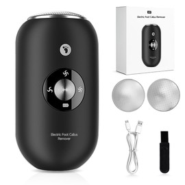 Hornhautentferner Elektrisch, Hornhaut Entfernen Pediküre Set Fußpflege Elektrisch mit 2 Wiederverwendbaren Schleifköpfen, 3 Geschwindigkeiten Fußpflegegerät für Tote, Harten, Rissige Haut (Schwarz)