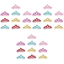 Ipetboom Sets Adorable Pet Hair Clips Pearl Crown Shaped Headdress Hair Pins Dog Barrette Fashionable Dog Headwear for Events Pcs