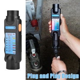Lwuey European Standard 12V 7 Pin Trailer Tester Plug, Trailer 7 Way Round Plug Testers Wiring RV Connector Testing Tool Socket Connection Adapter Towing Light Wire Circuit Diagnostic LED Indicator