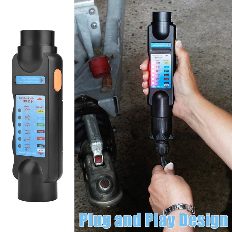 Lwuey European Standard 12V 7 Pin Trailer Tester Plug, Trailer