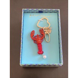 Betsey Johnson Crystal Red Lobster Gold Tone Keychain Bag Charm