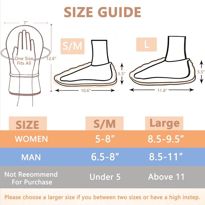 Microwavable Gloves for Arthritis & Microwavable Slippers Set, Moist Heat