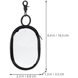 Sunbilien Transparent display bag, 2 pieces, headphone, charger, data cable storage box, doll display bag, portable character storage bag, blind box collection enthusiast, zipper with keychain