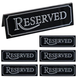 6 Pack Reserved Table Signs, Acrylic Reserved Table Tent Sign Guest Reservation Sign Number Holders for Wedding Restaurant Office Party Tabletop Seating