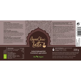 Classic Ayurveda - AyurChoc Latte Vegan - 220 g - Instant-Getränkepulver zum Anrühren - Bio zertifiziert