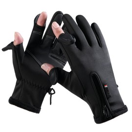 KEYDUACU Women's Men's Winter Gloves, Cold Weather Warm Gloves,Running,Hiking,Fishing,Hunting,Finger Touch Screen Gloves (Black, XL)